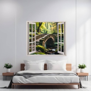 Folie imprimata color pentru decor perete locuinta, dimensiune 125 x 110cm, model: VIEW TO HAVEN 31 - Img 1