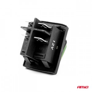 Intrerupator On/Off, 12/24V, dreptunghiular, waterproof, iluminat culoare Verde, destinatie auto, utilitare, Off-Road, ATV, SSV, QUAD - Img 3
