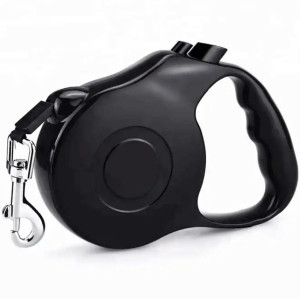 Lesa Retractabila Automata cu carabina pentru caini, lungime sfoara 5m, culoare Neagra - Img 1