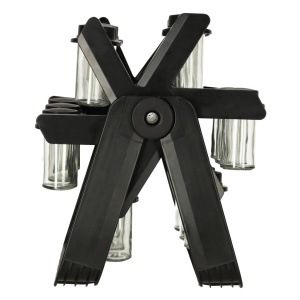 Organizator de condimente cu 18 containere cu suport rotativ pentru bucatarie, culoare neagra - Img 2