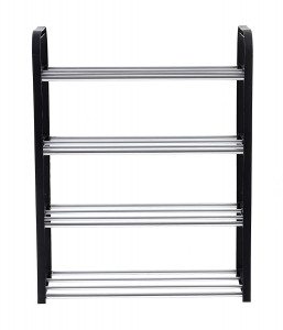 Raft Elegant pentru depozitare Pantofi sau Pantaloni, cu traverse metalice, 4 nivele, dimensiuni 58 x 42 x 18 cm - Img 2