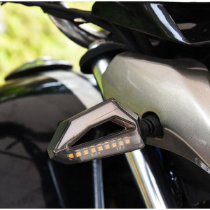 Set 2 lampi Semnalizare Moto cu LED, cu 2 functii, pozitie si semnalizare, 12V - Img 3
