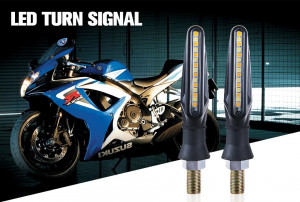 Set 2 lampi Semnalizare Moto SECVENTIALA, cu 2 functii, pozitie si semnalizare, 12V - Img 2