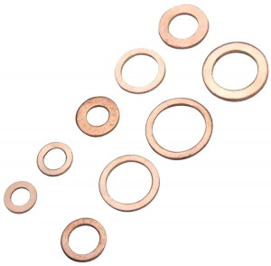 Set 200 de șaibe din cupru, 9 dimensiuni diferite, pentru buson baie de ulei sau alte reparatii - Img 5