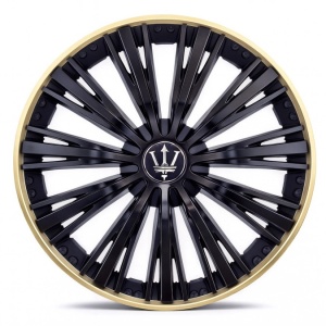 Set 4 capace roti VELAR Trident Gold/Black, design multi-spoke Premium, ABS rezistent, Universal, pentru jante R15