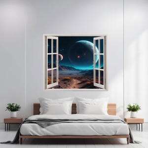 Folie imprimata color pentru decor perete locuinta, dimensiune 125 x 110cm, model: VIEW TO HAVEN 32 - Img 1