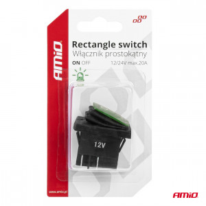 Intrerupator On/Off, 12/24V, dreptunghiular, waterproof, iluminat culoare Verde, destinatie auto, utilitare, Off-Road, ATV, SSV, QUAD - Img 4