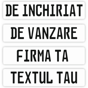 Placuta de inmatriculare "CUSTOM TEXT", dimensiune 52 x 11 cm, culoare alba, material PVC, 33 de caractere incluse - Img 2