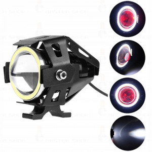 Proiector LED cu Lupa, Angel Eye ALB si Devil Eye RED, alimentare 12V, pentru Off-Road, ATV, SSV, UTV - Img 7