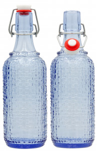 Set 12 sticle culoare Albastru Transparent, volum 0,5l, cu inchidere cu clema metalica, dop cu garnitura, reutilizabile dupa spalare, import Germania - Img 4