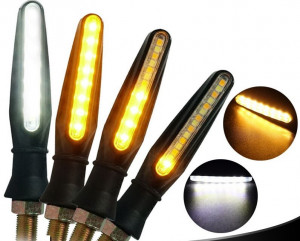 Set 2 lampi Semnalizare Moto SECVENTIALA, cu LED-uri Samsung, cu 2 functii, pozitie si semnalizare, 12V