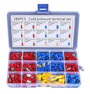 Set 280 de conectori de sertizare izolati, 15 tipuri, in carcasa de plastic - Img 2