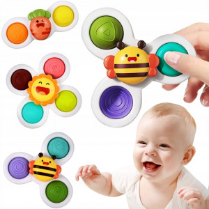 Set 3 jucarii interactive, model "POP UP SENSORY FIDGET SPINNER" pentru copii sau bebelusi - Img 1