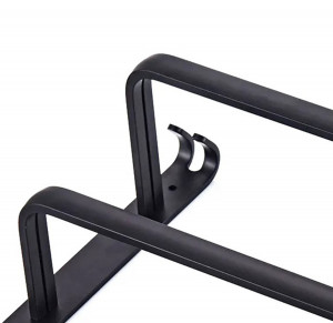 Suport de prosoape pentru baie tip "Mansarda" din aluminiu, lungime 50 cm, culoare Negru Mat - Img 4