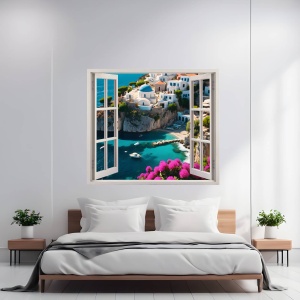 Folie imprimata color pentru decor perete locuinta, dimensiune 125 x 110cm, model: VIEW TO HAVEN 13 - Img 1