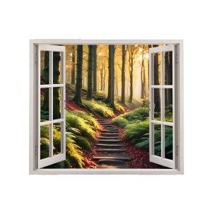 Folie imprimata color pentru decor perete locuinta, dimensiune 125 x 110cm, model: VIEW TO HAVEN 37 - Img 2