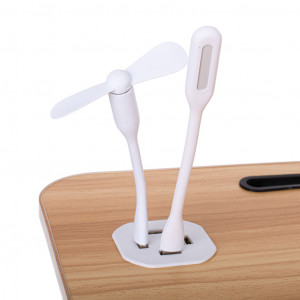 Masa pentru Laptop plianta din MDF, dimensiune 60 x 39,5 cm, cu USB, lampa si ventilator - Img 5