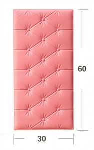 Panou decorativ pentru perete sau mobilier, 60 x 30 cm, culoare Roz