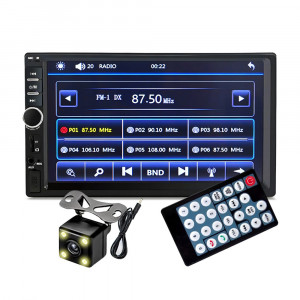 Player Video Auto dimensiune 2DIN, + Camera Marsarier INCLUSA, TouchScreen de 7 inch, 4 x 50W, model WDS-30 cu Bluetooth, Handsfree, Radio, MP3, WMA, MP4, AUX, Card, Telecomanda - Img 1