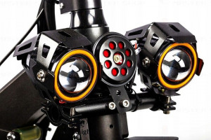 Proiector LED cu Lupa, Angel Eye ALB si Devil Eye RED, alimentare 12V, pentru Off-Road, ATV, SSV, UTV - Img 8