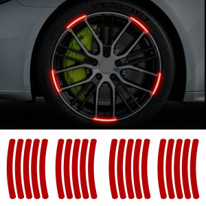 Set 20 bucati Elemente Reflectorizante "Wheel Arch" pentru autoturisme, biciclete, motociclete, atv-uri, scutere, culoare Rosie - Img 1