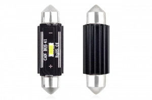 Set becuri auto cu LED CANBUS sofit compatibil C5W 1 SMD 41mm Alb 12/24V, destinat competitiilor auto sau off-road