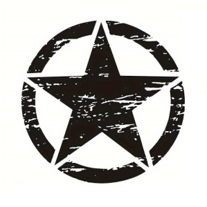Sticker autoadeziv pentru vehicule Off Road, model "Rusted Army Star", dimensiune 50 x 50 cm, culoare Neagra - Img 2