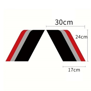 Sticker autoadeziv Tuning, model "Racing Flag", dimensiune 30 x 24 x 17 cm, culoare Negru/Argintiu/Rosu - Img 3