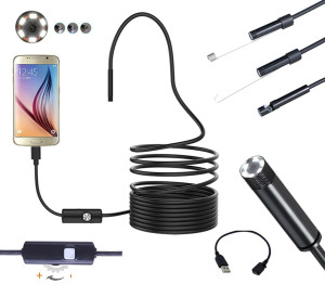 Camera endoscopica de inspectie, waterproof, 5,5mm, conectare Android/Windows prin microUSB - USB, lungime cablu 5m - Img 1