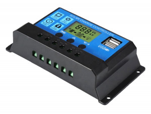 Controler/Regulator de incarcare panou solar, 12 - 24V, 10A, mini dual USB - Img 3