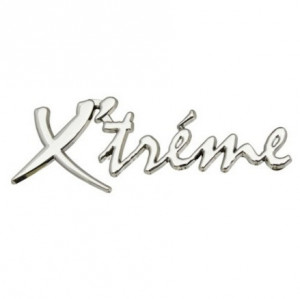 Emblema auto metalica, autoadeziva, model "X’TREME", finisaj Crom, dimensiune, 15 x 3 cm