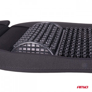 Husa scaun auto cu bile de masaj si suport lombar, dimensiuni 110 x 46 cm, culoare Neagra - Img 6
