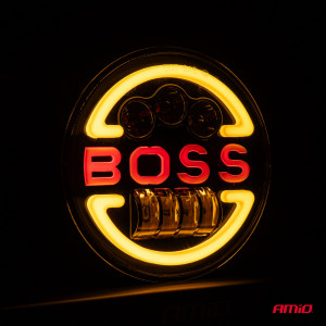 Lampa Suplimentara LED pentru Vehicule Off-Road, ATV, SSV, cu inscriptie "BOSS" si functii: Faza Lunga, Faza Scurta, Semnalizare, Pozitie, tensiune alimentare 9 - 36V, diametru Ø170 mm - Img 2