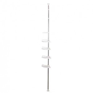 Organizator baie, raft de baie de tip "coltar" cu brat telescopic, cu 4 etajere si suport pentru prosop - Img 4