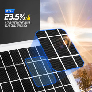 Panou Solar 20W, pentru incarcare baterii de 12V, utilizat in Calatorii, Rulote, Camping, Cabana - Img 2