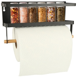 Raft magnetic de frigider 2in1, pentru condimente si prosop de bucatarie - Img 2