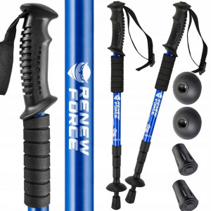 Set 2 bastoane "Nordic Walking" model GOTA, cu sistem Anti-Soc, lungime 63cm – 135cm, culoare albastra - Img 2