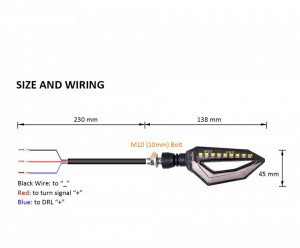 Set 2 lampi Semnalizare Moto cu LED, cu 2 functii, pozitie si semnalizare, 12V - Img 6