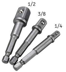 Set 3 adaptoare pentru scule de mana, dimensiunile 1/2, 3/8 și 1/4 - Img 2