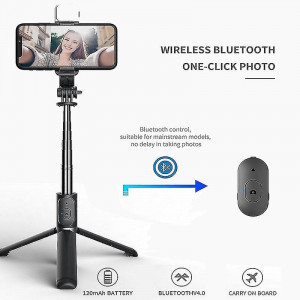 Set 3in1, Selfie Stick cu Lampa LED si Trepied, conectare Bluetooth, alimentare USB - Img 3