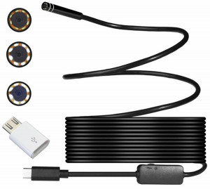 Camera endoscopica de inspectie, waterproof, 5,5mm, conectare Android/Windows prin USB-C, lungime cablu 5m - Img 1