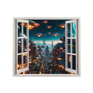 Folie imprimata color pentru decor perete locuinta, dimensiune 125 x 110cm, model: VIEW TO HAVEN 01 - Img 2