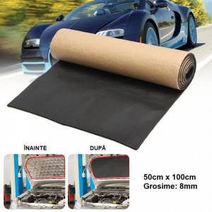 Material insonorizant auto cu exterior textil tip MOCHETA (50cm x100 cm x 8mm)