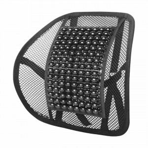 Pernita scaun cu suport lombar pentru corectare postura cu bile de masaj, dimensiune 40 x 38 cm, culoare Neagra - Img 1