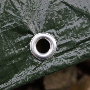 Prelata Impermeabila cu ochiuri metalice de prindere, dimensiune 6,0m x 8,0m, densitate 120g/m2, culoare verde - Img 6