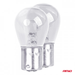 Set 2 becuri cu halogen, soclu P21, 5W, BAY15D, alimentare 12V - Img 2