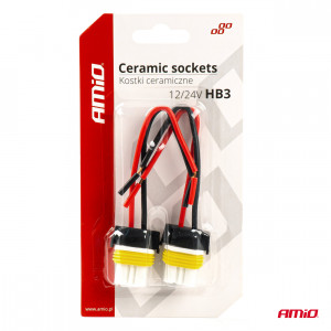Set 2 mufe ceramice drepte, soclu HB3, 9005, rezistente termic - Img 3