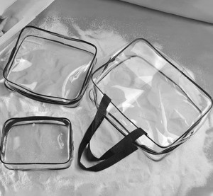 Set 3 organizatoare de cosmetice, transparente, ideale pentru calatorii - Img 1