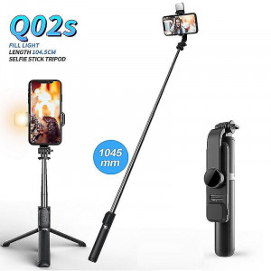 Set 3in1, Selfie Stick cu Lampa LED si Trepied, conectare Bluetooth, alimentare USB - Img 4