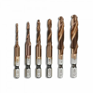 Set Profesional cu 6 piese, gaurire + filet, M3 - M10, extra duritate (Cobalt) - Img 3
